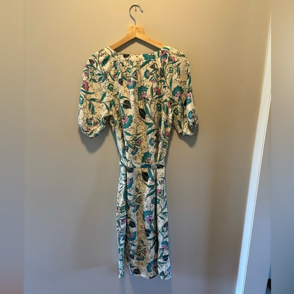 Loft Floral V-Neck Puff Sleeve Midi Dress - Picture 5 of 11